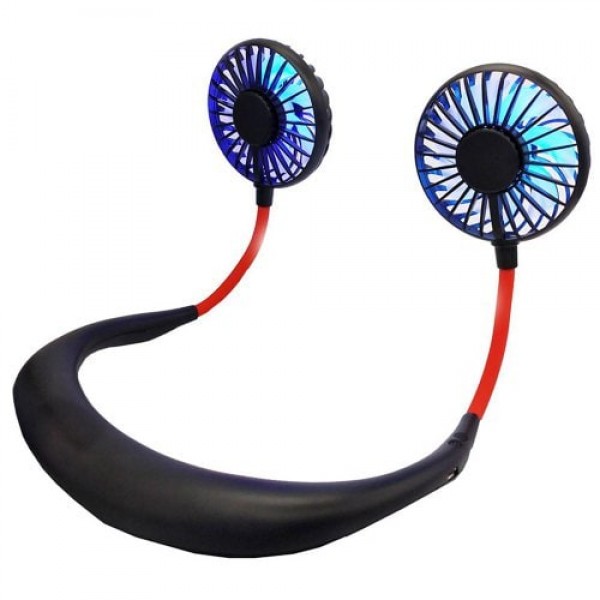         LED Light Outdoor Sports Neck Band Fan Portable Mini Neckband USB Charging
        