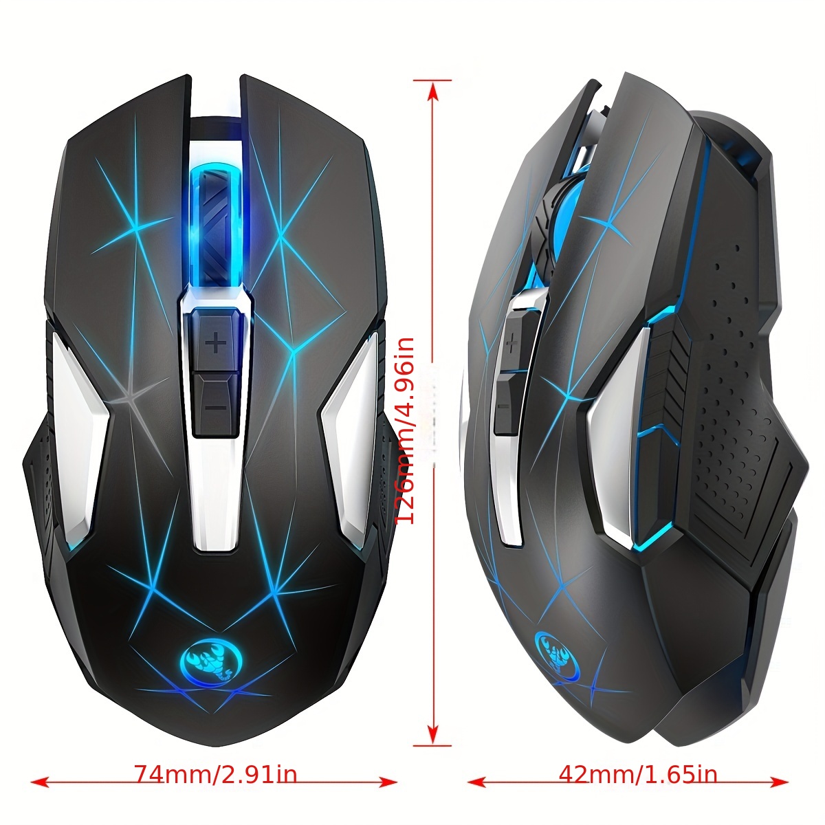 computer peripherals, hxsi new 2 4gg wireless mouse color backlight 2400dpi adjustable and rechargeable usb plug and play optical mouse suitable for home games office computer peripherals details 0