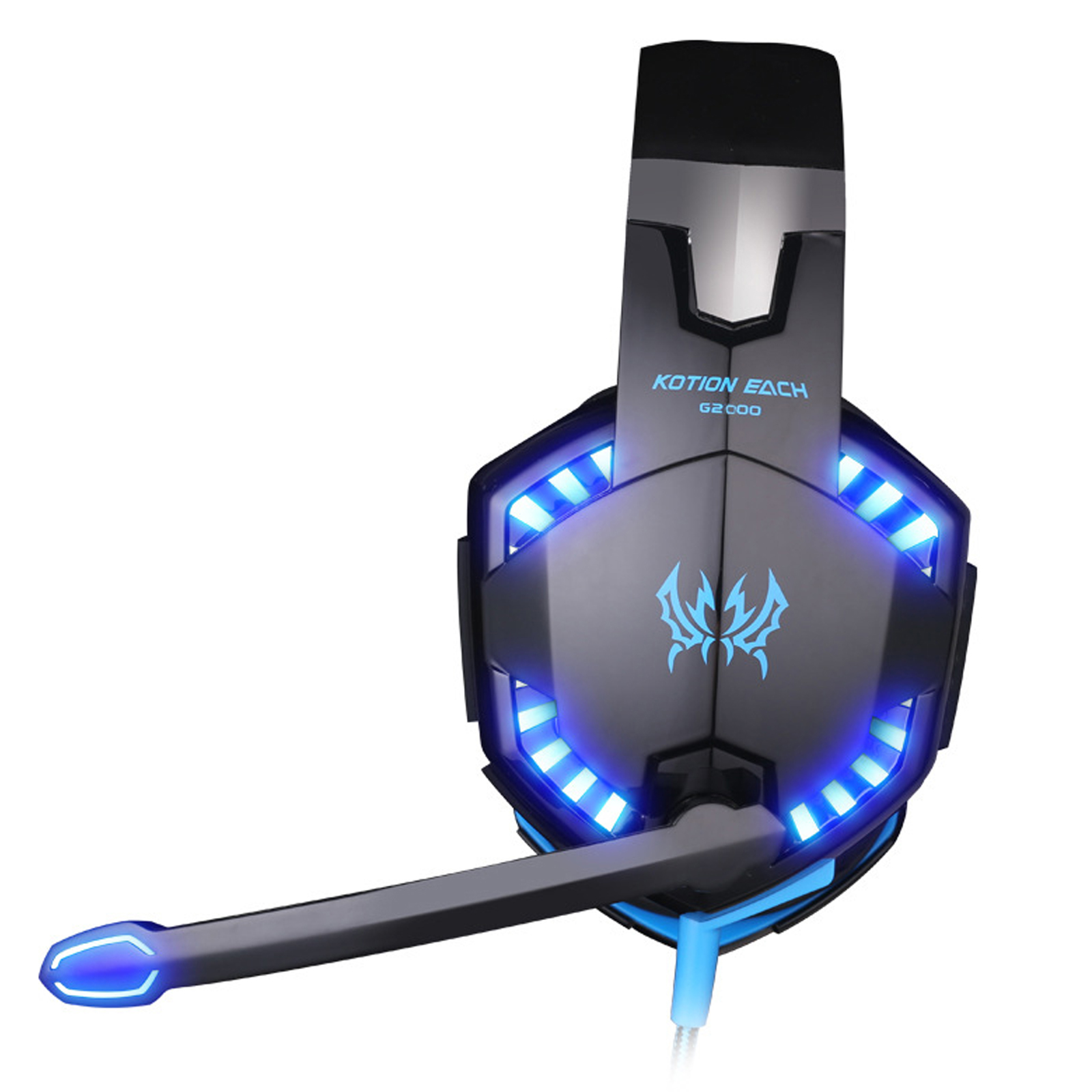 g2000 gaming headset experience immersive audio with noise cancelling mic led lights soft memory earmuffs details 3
